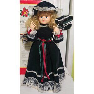 Vintage Telco Mation-ette Christmas Victorian Doll Figurine Decor Animated 90s